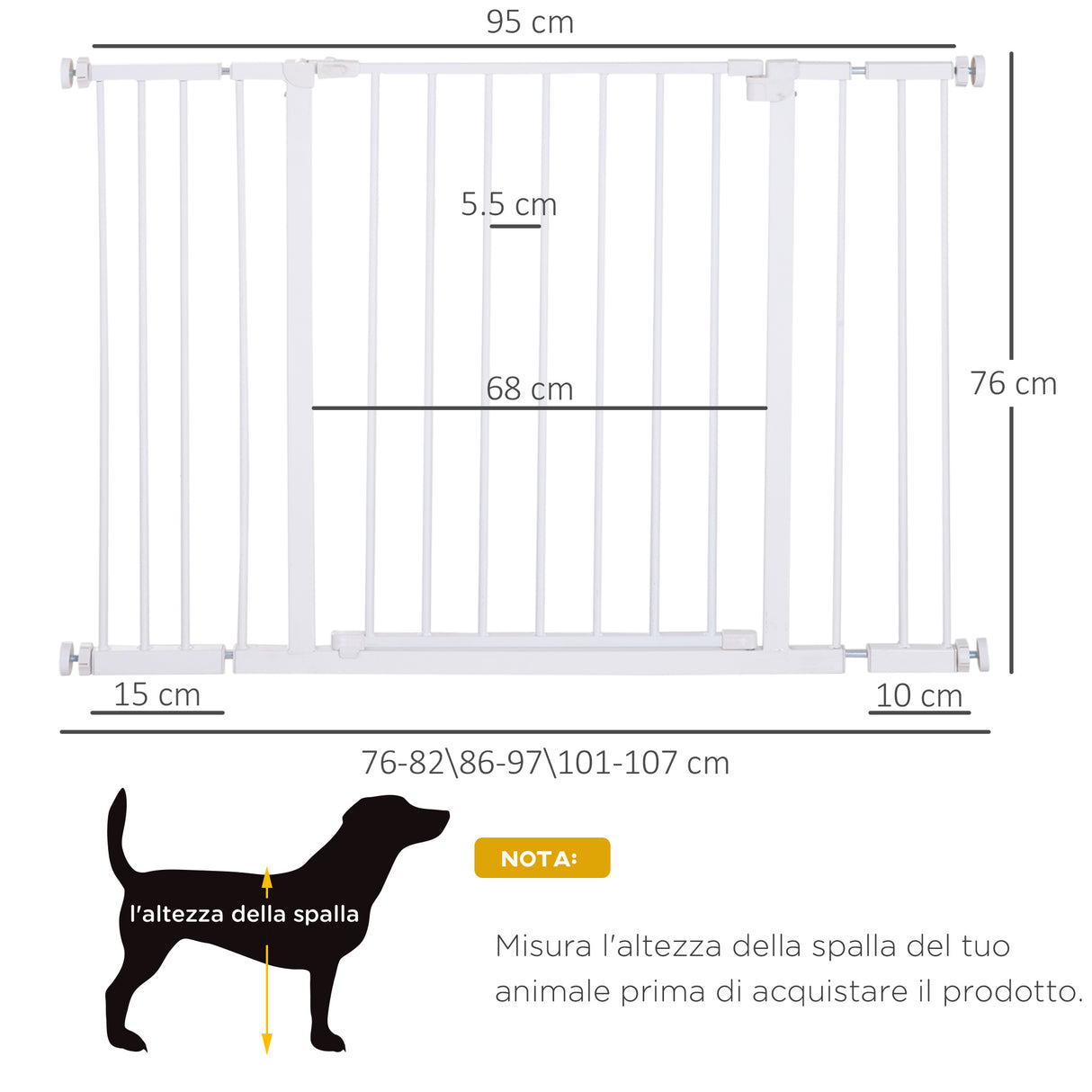 easycomfort easycomfort cancellino per cani estensibile da 72 107cm montaggio a pressione ean 8054111841849