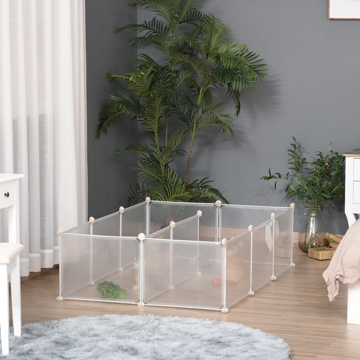 easycomfort easycomfort recinto per conigli cuccioli e piccoli animali modulabile in metallo e pp 12 pannelli da 35x45cm bianco