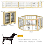 easycomfort easycomfort box per cani recinto per animali 6 pannelli con porta e doppi fermi 70x62cm
