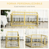 easycomfort easycomfort box per cani recinto per animali 6 pannelli con porta e doppi fermi 70x62cm