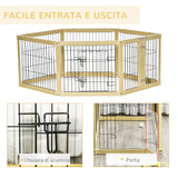 easycomfort easycomfort box per cani recinto per animali 6 pannelli con porta e doppi fermi 70x62cm