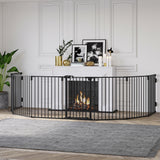 easycomfort easycomfort cancelletto di sicurezza pieghevole 8 sezioni cancellino barriera per cani in acciaio nero