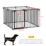 easycomfort easycomfort cancelletto di sicurezza pieghevole 8 sezioni cancellino barriera per cani in acciaio nero