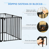 easycomfort easycomfort cancelletto di sicurezza pieghevole 8 sezioni cancellino barriera per cani in acciaio nero