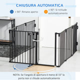 easycomfort easycomfort cancelletto di sicurezza pieghevole 8 sezioni cancellino barriera per cani in acciaio nero