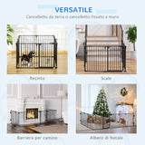 easycomfort easycomfort cancelletto di sicurezza pieghevole 8 sezioni cancellino barriera per cani in acciaio nero