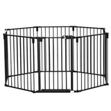 easycomfort easycomfort cancelletto di sicurezza pieghevole 8 sezioni cancellino barriera per cani in acciaio nero