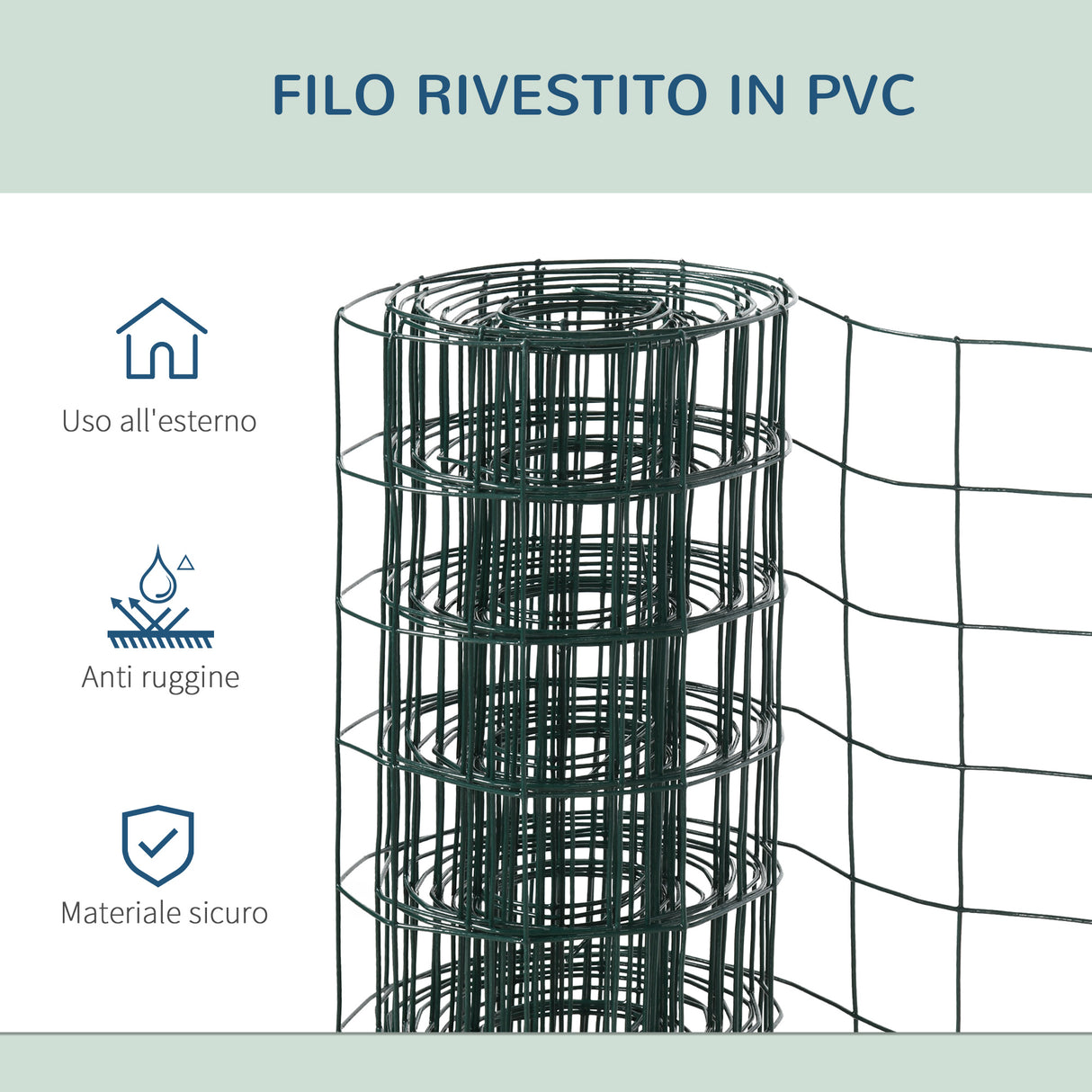 easycomfort easycomfort rete metallica da giardino con rivestimento in pvc per recinzioni da esterno 500x91cm verde