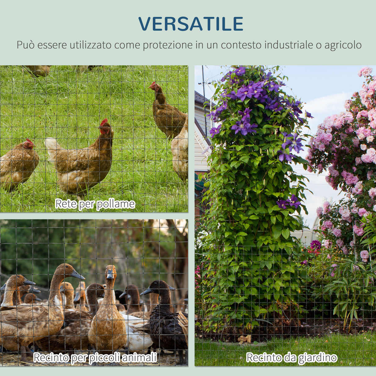 easycomfort easycomfort rete metallica da giardino con rivestimento in pvc per recinzioni da esterno 500x91cm verde