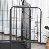 easycomfort easycomfort box per cani recinzione in metallo per animali con 4 pannelli porta con doppio blocco e vassoio sul fondo 109x74x71cm grigio