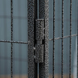 easycomfort easycomfort box per cani recinzione in metallo per animali con 4 pannelli porta con doppio blocco e vassoio sul fondo 109x74x71cm grigio