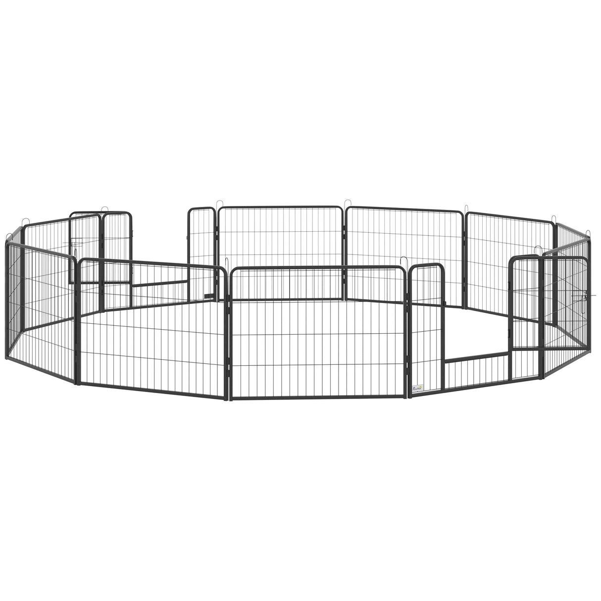 easycomfort easycomfort recinto per cani e animali domestici con 12 pannelli modulabili in acciaio e 2 ingressi 80x1.5x60cm nero