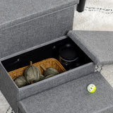 easycomfort easycomfort scala per cani e gatti max 5kg a 3 gradini in tessuto effetto lino e mdf 63 5x42 5x40 5 cm grigio