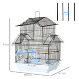 easycomfort easycomfort gabbia per uccelli in metallo e plastica con maniglia di trasporto e vassoio estraibile 50 5x41x63 cm bianco