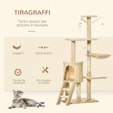 easycomfort easycomfort albero tiragraffi con cuccia per gatti in legno sisal naturale beige 40x30x131cm ean 8054111842464