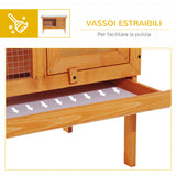 easycomfort easycomfort gabbia per conigli conigliera da esterno in legno di abete 90x45x65cm ean 8054144130859