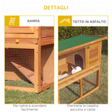 easycomfort easycomfort gabbia per conigli conigliera da esterno in legno di abete 90x45x80cm ean 8054144138565