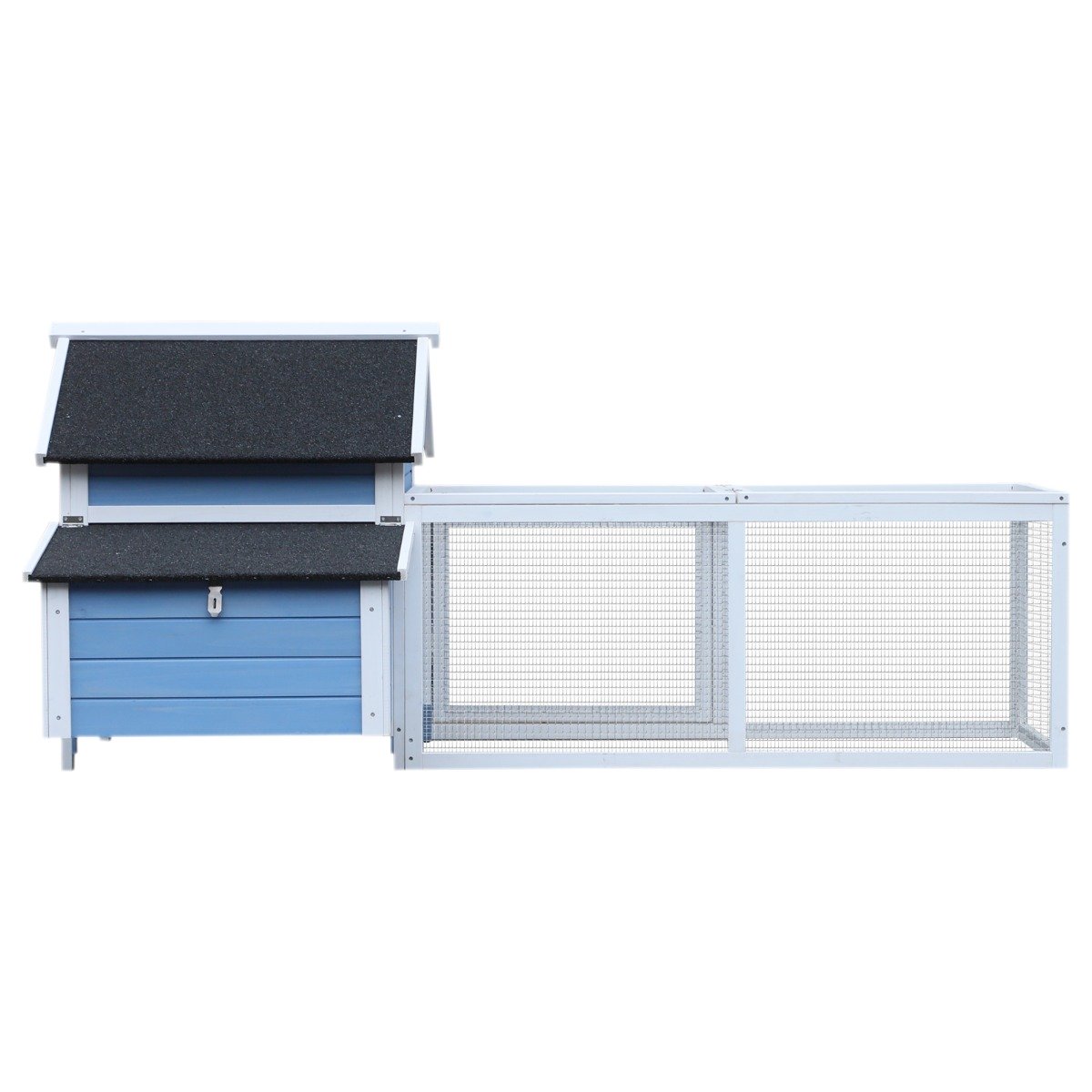 easycomfort easycomfort pollaio da giardino per galline con corsa vassoio di nidificazione rimovibile in legno bianco e blu180x90 1x78 6cm ean 8055776912677