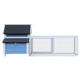 easycomfort easycomfort pollaio da giardino per galline con corsa vassoio di nidificazione rimovibile in legno bianco e blu180x90 1x78 6cm ean 8055776912677