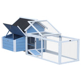 easycomfort easycomfort pollaio da giardino per galline con corsa vassoio di nidificazione rimovibile in legno bianco e blu180x90 1x78 6cm ean 8055776912677