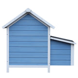 easycomfort easycomfort pollaio da giardino per galline con corsa vassoio di nidificazione rimovibile in legno bianco e blu180x90 1x78 6cm ean 8055776912677