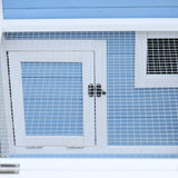 easycomfort easycomfort pollaio da giardino per galline con corsa vassoio di nidificazione rimovibile in legno bianco e blu180x90 1x78 6cm ean 8055776912677