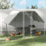 easycomfort easycomfort recinto gabbia per galline in metallo galvanizzato porta con blocco e sezione con copertura oxford grigio