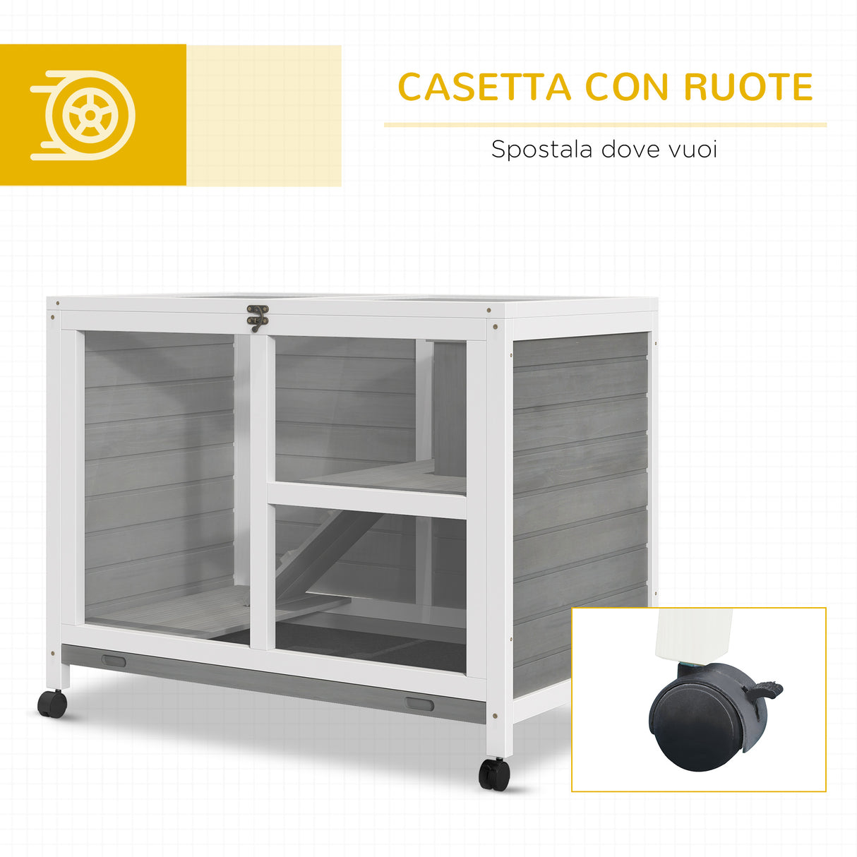 easycomfort easycomfort conigliera in legno 2 livelli gabbia per conigli e porcellini dindia ean 8055776911168