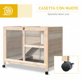 easycomfort easycomfort conigliera in legno a 2 piani con casetta rampa e vassoio estraibile 91.5x53.3x73cm legno