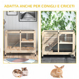 easycomfort easycomfort conigliera in legno a 2 piani con casetta rampa e vassoio estraibile 91.5x53.3x73cm legno
