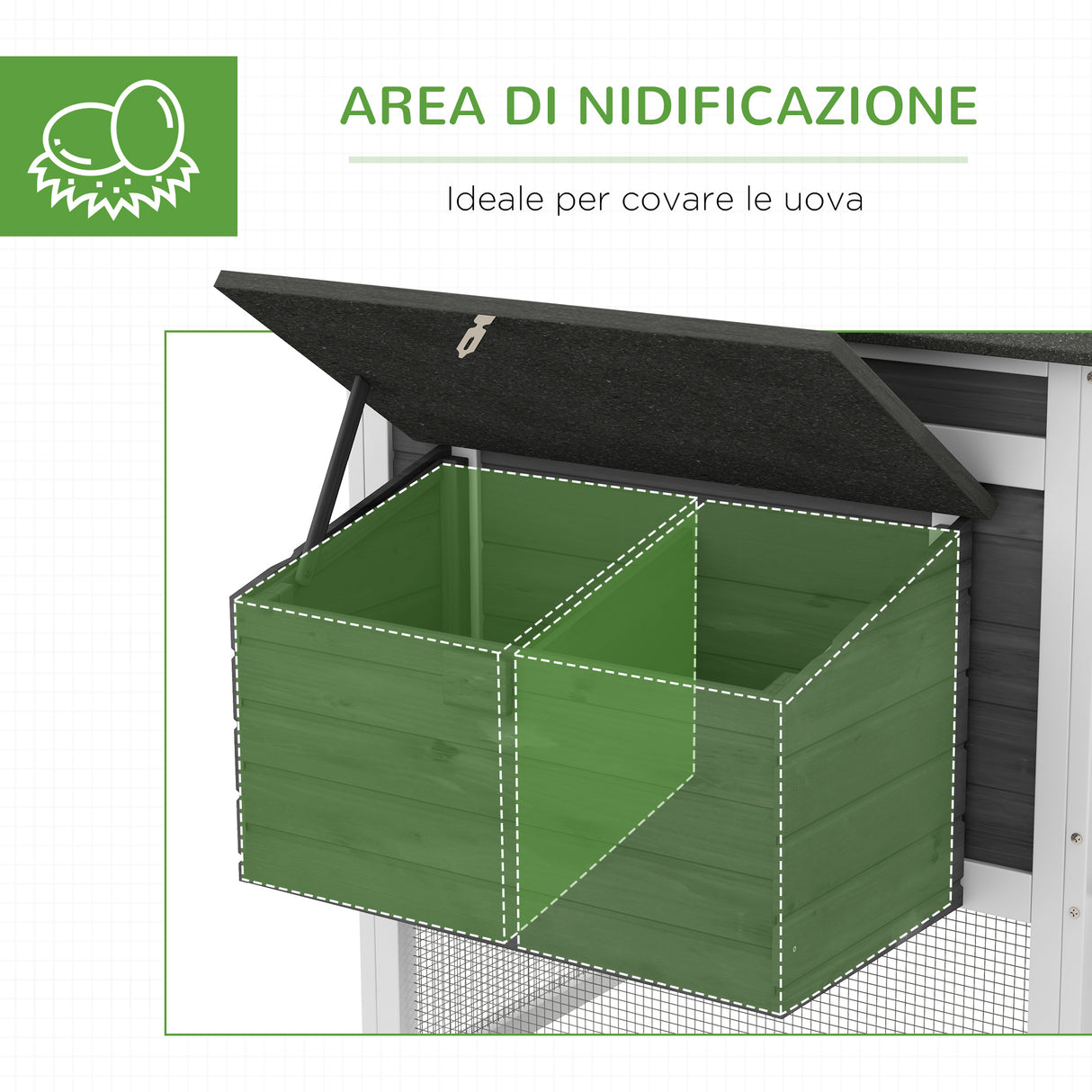 easycomfort easycomfort gabbia per galline o anatre pollaio prefabbricato in legno con tetto impermeabile 178x95x100 cm grigio
