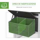 easycomfort easycomfort gabbia per galline o anatre pollaio prefabbricato in legno con tetto impermeabile 178x95x100 cm grigio