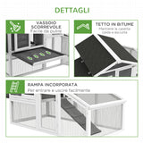 easycomfort easycomfort gabbia per galline o anatre pollaio prefabbricato in legno con tetto impermeabile 178x95x100 cm grigio