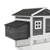 easycomfort easycomfort gabbia per galline o anatre pollaio prefabbricato in legno con tetto impermeabile 178x95x100 cm grigio