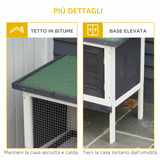 easycomfort easycomfort conigliera in legno di abete da esterno con vassoio estraibile tetto apribile in bitume e rete metallica 90x45x65cm nera bianca e verde