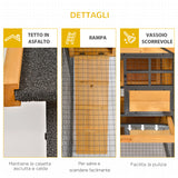 easycomfort easycomfort gabbia per conigli con casetta rampa e area aperta conigliera in legno e metallo giallo chiaro 122x63x92cm