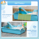 easycomfort easycomfort gabbia per criceti a 3 livelli con tubi casetta serbatoio dellacqua e ruota 59x36x47cm
