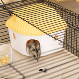 easycomfort easycomfort gabbia per criceti multilivello con casetta mangiatoia e abbeveratoio tunnel e ruota gabbietta per piccoli roditori con 4 rotelle nero