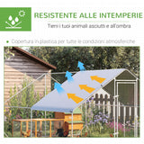 easycomfort easycomfort pollaio da giardino con telaio zincato copertura impermeabile e rete esagonale 3x4x2m argento