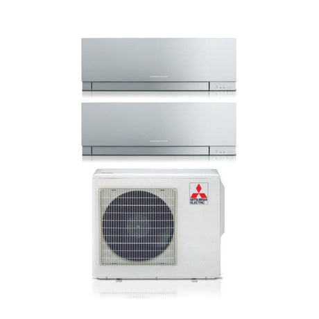 mitsubishi electric climatizzatore condizionatore mitsubishi electric dual split inverter serie kirigamine zen silver msz ef 1218 con mxz 3f68vf r 32 wi fi integrato colore argento 1200018000