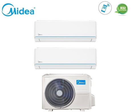 midea climatizzatore condizionatore midea dual split inverter serie evolution 912 con m2og 14hfn8 q r 32 wi fi optional 900012000