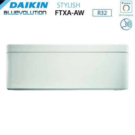 Daikin Bluevolution Dual Split Inverter Air Conditioner Stylish White 7+9 Series With 2mxm40m/N R-32 Integrated Wi-Fi 7000+9000 White Color - Italian Warranty