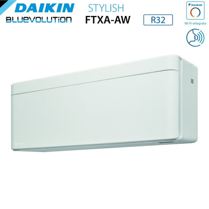 Climatizzatore Condizionatore Daikin Bluevolution Dual Split Inverter serie STYLISH WHITE 7+18 con 2MXM68A R-32 Wi-Fi Integrato 7000+18000 Colore Bianco Garanzia Italiana