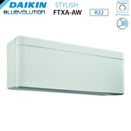 Climatizzatore Condizionatore Daikin Bluevolution Dual Split Inverter serie STYLISH WHITE 9+9 con 2MXM50A R-32 Wi-Fi Integrato 9000+9000 Colore Bianco Garanzia Italiana