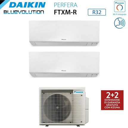 Climatizzatore Condizionatore Daikin Bluevolution Dual Split Inverter serie FTXM/R PERFERA WALL 12+12 con 2MXM68A R-32 Wi-Fi Integrato 12000+12000 Garanzia Italiana