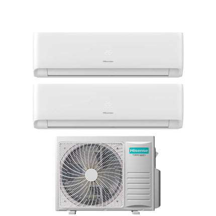 Climatizzatore Condizionatore Hisense Dual Split Inverter serie ECOSENSE 9+18 con 3AMW72U4RJC R-32 Wi-Fi Integrato 9000+18000