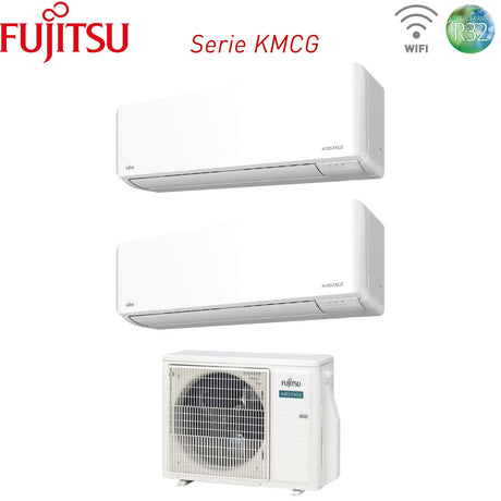 fujitsu climatizzatore condizionatore fujitsu dual split inverter serie km 77 con aoyg14kbta2 r 32 wi fi integrato 70007000