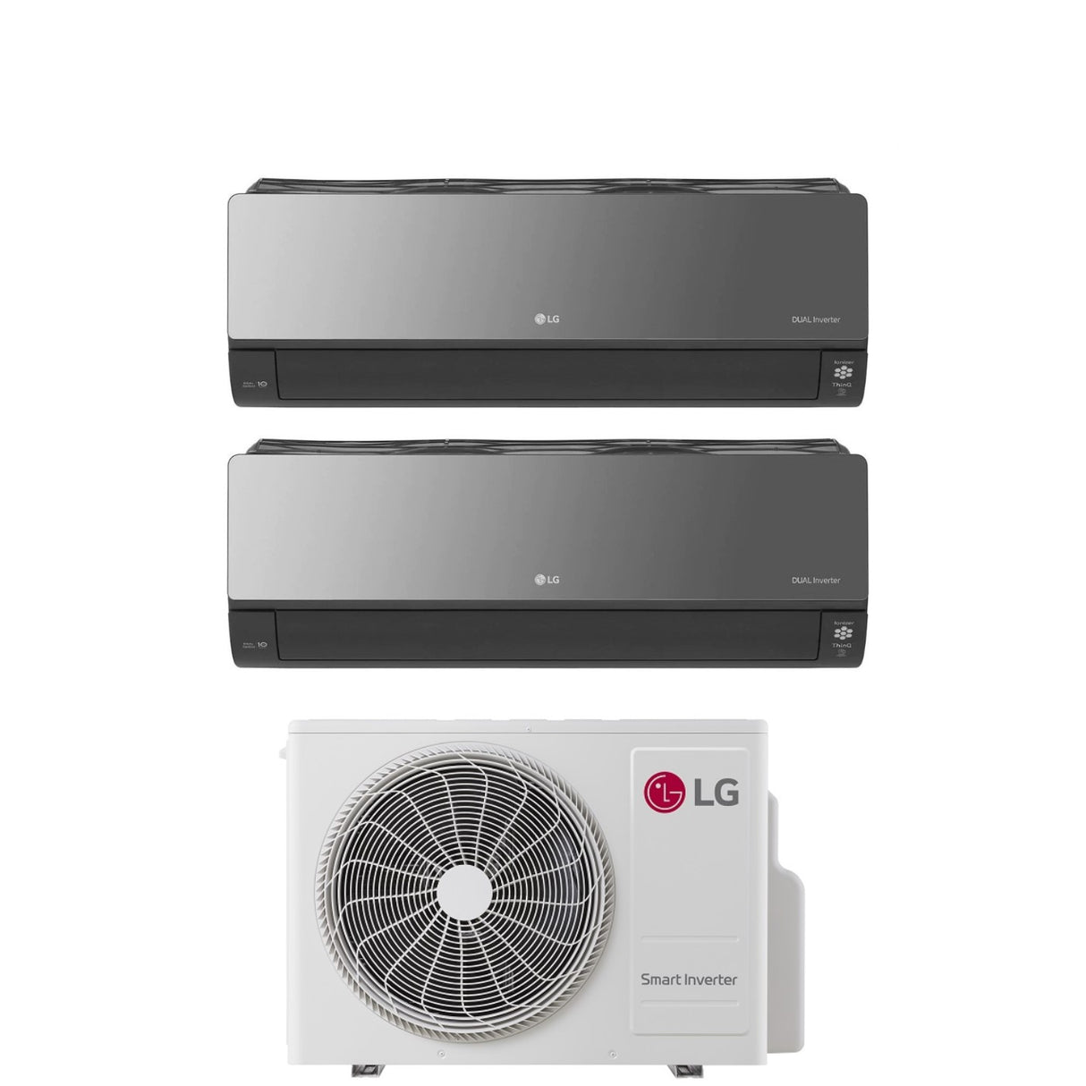 lg condizionatore lg dual split inverter serie artcool mirror 1212 con mu2r17 r 32 wi fi integrato 1200012000 ean 8059657014290