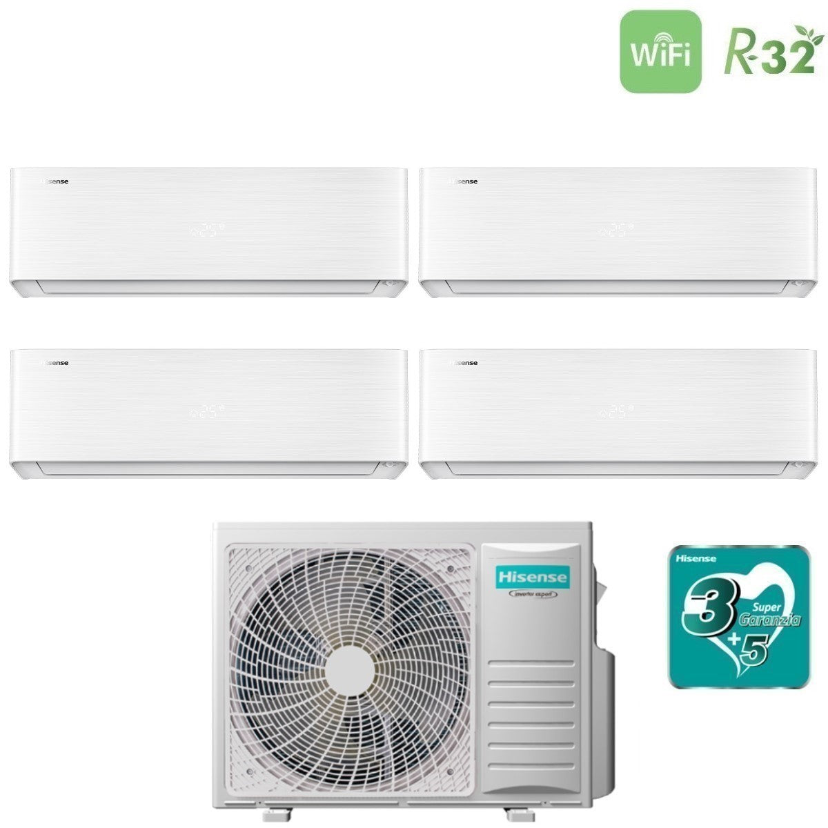 hisense climatizzatore condizionatore hisense quadri split inverter serie energy pro x 12121212 con 4mw105u4raa r 32 wi fi integrato 12000120001200012000