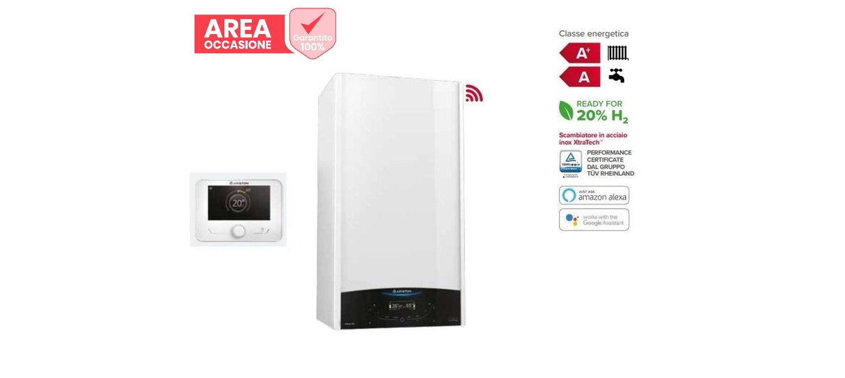 ariston area occasioni caldaia a condensazione ariston genus one net 35 kw low nox wi fi metanogpl con sensys di serie completa di kit scarico fumi 3301776